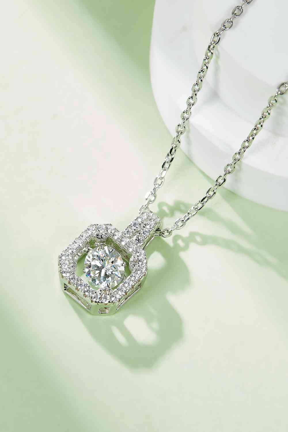 Adored Moissanite 925 Sterling Silver Necklace Moissanite - Tophatter Daily Deals