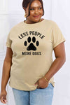 Simply Love Full Size LESS PEOPLE MORE DOGS Graphic Cotton Tee Women's T-Shirts - Tophatter Daily Deals