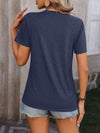 Heathered Round Neck Short Sleeve T-Shirt Women's T-Shirts - Tophatter Daily Deals