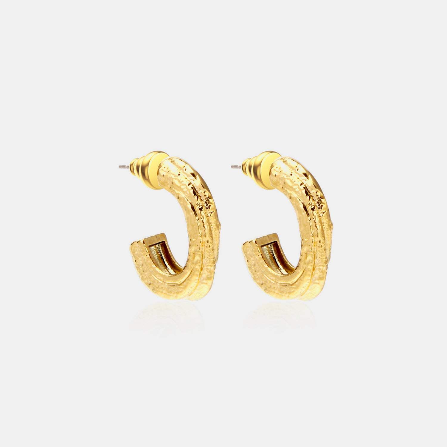 Gold-Plated C-Hoop Earrings Gold One Size Earrings - Tophatter Daily Deals