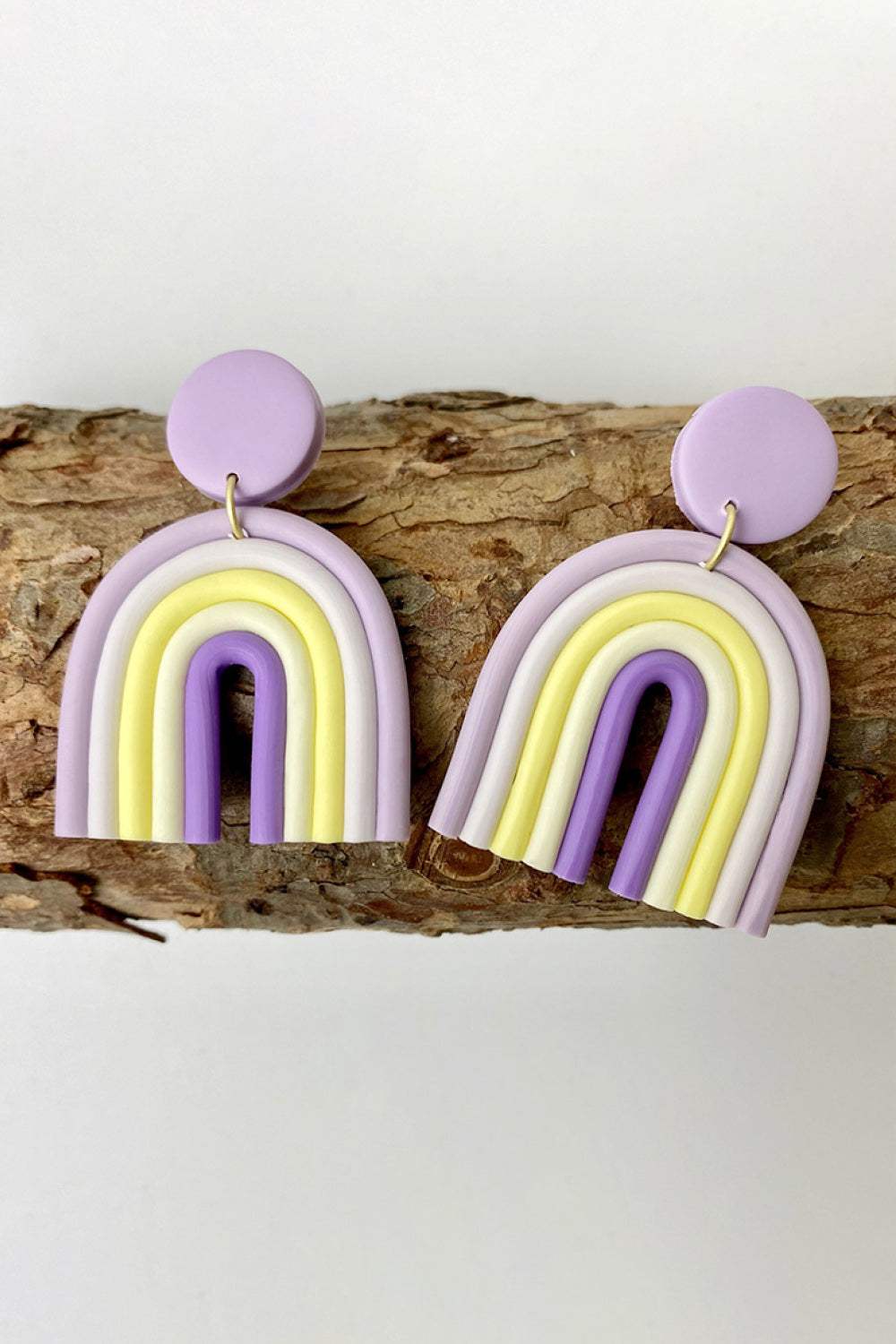 Rainbow Shape Dangle Earrings Lavender One Size Earrings - Tophatter Daily Deals