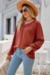 V-Neck Raglan Sleeve Ruched Detail Top Women's T-Shirts - Tophatter Daily Deals