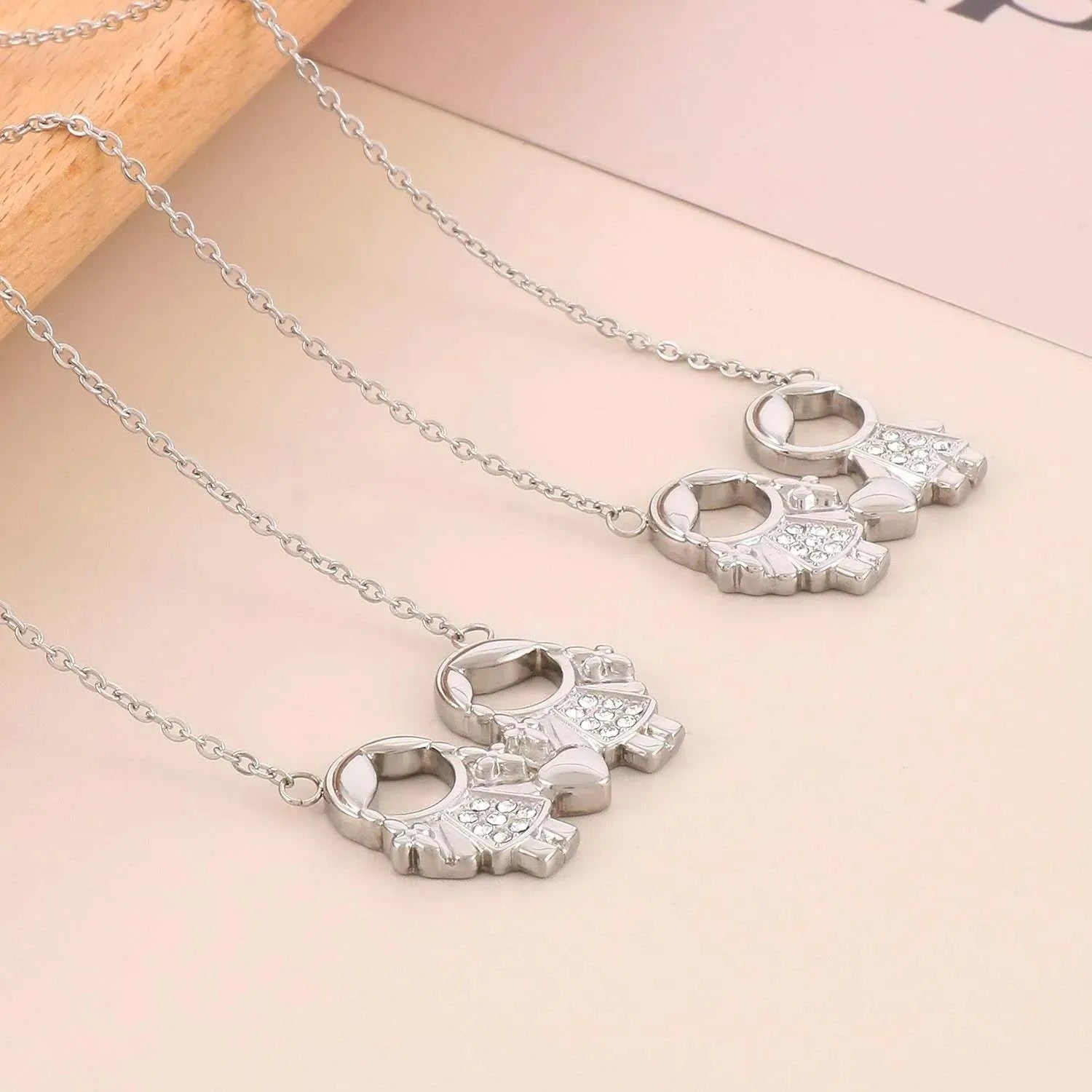 Pendant Rhinestone Stainless Steel Necklace Necklaces - Tophatter Daily Deals