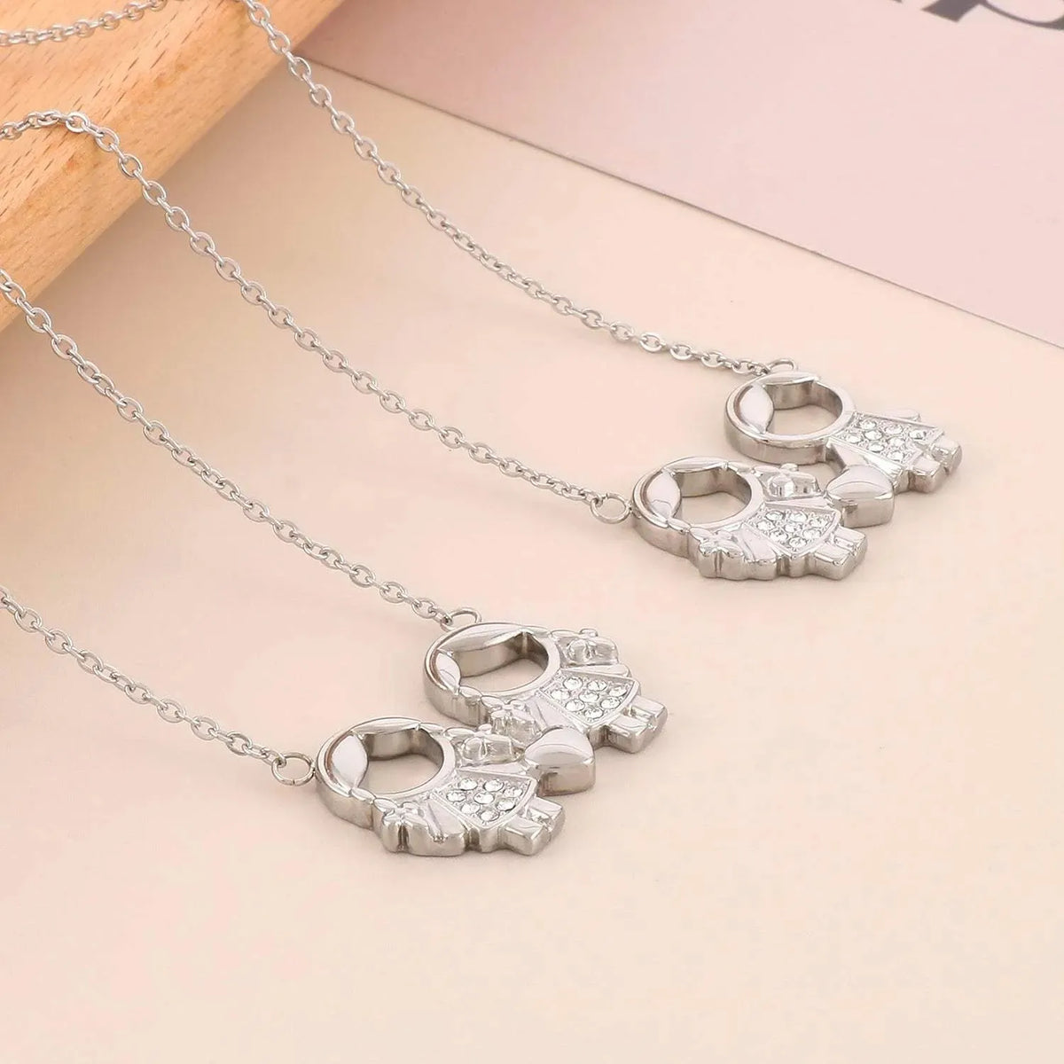 Pendant Rhinestone Stainless Steel Necklace Necklaces - Tophatter Daily Deals