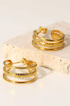 Three Is Better Than One C-Hoop Earrings Earrings - Tophatter Daily Deals