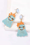 Smiling Ghost Shape Synthetic Pearl Earrings Earrings - Tophatter Daily Deals