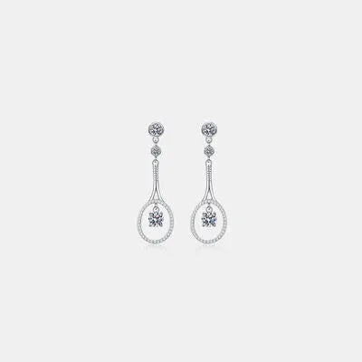 1 Carat Moissanite 925 Sterling Silver Drop Earrings Silver One Size Moissanite - Tophatter Daily Deals