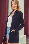 Kori America Open Front Long Sleeve Blazer Blouses - Tophatter Daily Deals