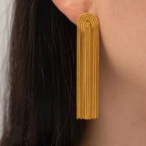 Stainless Steel Rainbow Tassel Dangle Earrings Earrings - Tophatter Daily Deals