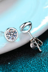 Moissanite Round-Shaped Stud Earrings Moissanite - Tophatter Daily Deals