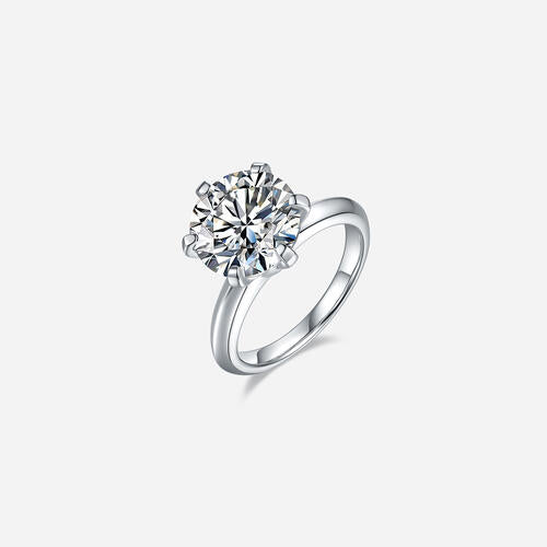 5 Carat Moissanite 925 Sterling Silver Ring Silver Moissanite - Tophatter Daily Deals