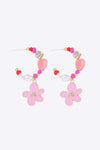Flower C-Hoop Drop Earrings Earrings - Tophatter Daily Deals