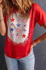 Star and Stripe Graphic Short Sleeve Tee Women's T-Shirts - Tophatter Daily Deals