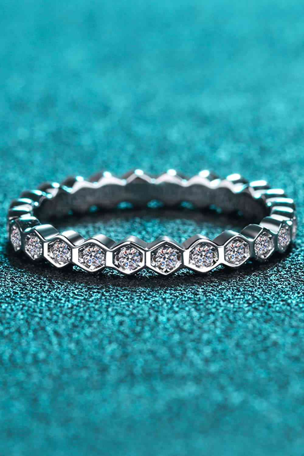 Moissanite 925 Sterling Silver Eternity Ring Silver Moissanite - Tophatter Daily Deals