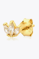 925 Sterling Silver Zircon Decor Stud Earrings Earrings - Tophatter Daily Deals