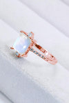 925 Sterling Silver Square Moonstone Ring Moonstone - Tophatter Daily Deals