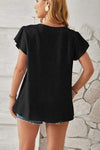 V-Neck Flutter Sleeve T-Shirt Women's T-Shirts - Tophatter Daily Deals