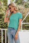 Short Sleeve Round Neck Tee Women's T-Shirts - Tophatter Daily Deals