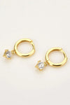 Inlaid Zircon Huggie Drop Earrings Earrings - Tophatter Daily Deals