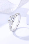 1 Carat Moissanite 4-Prong Side Stone Ring Moissanite - Tophatter Daily Deals