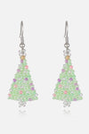 Beaded Christmas Tree Earrings Light Green One Size Earrings - Tophatter Daily Deals