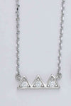 Moissanite Triangle Platinum-Plated Necklace Moissanite - Tophatter Daily Deals