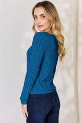 Basic Bae Full Size Ribbed Long Sleeve T-Shirt Women's T-Shirts - Tophatter Daily Deals