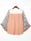 Plus Size Leopard Ruffle Trim Long Sleeve Blouse Blouses - Tophatter Daily Deals