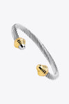 Stainless Steel Twisted Open Bracelet Silver Gold One Size Bracelets - Tophatter Daily Deals