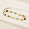 Flower & Cross Stainless Steel Bracelet One Size Bracelets - Tophatter Daily Deals