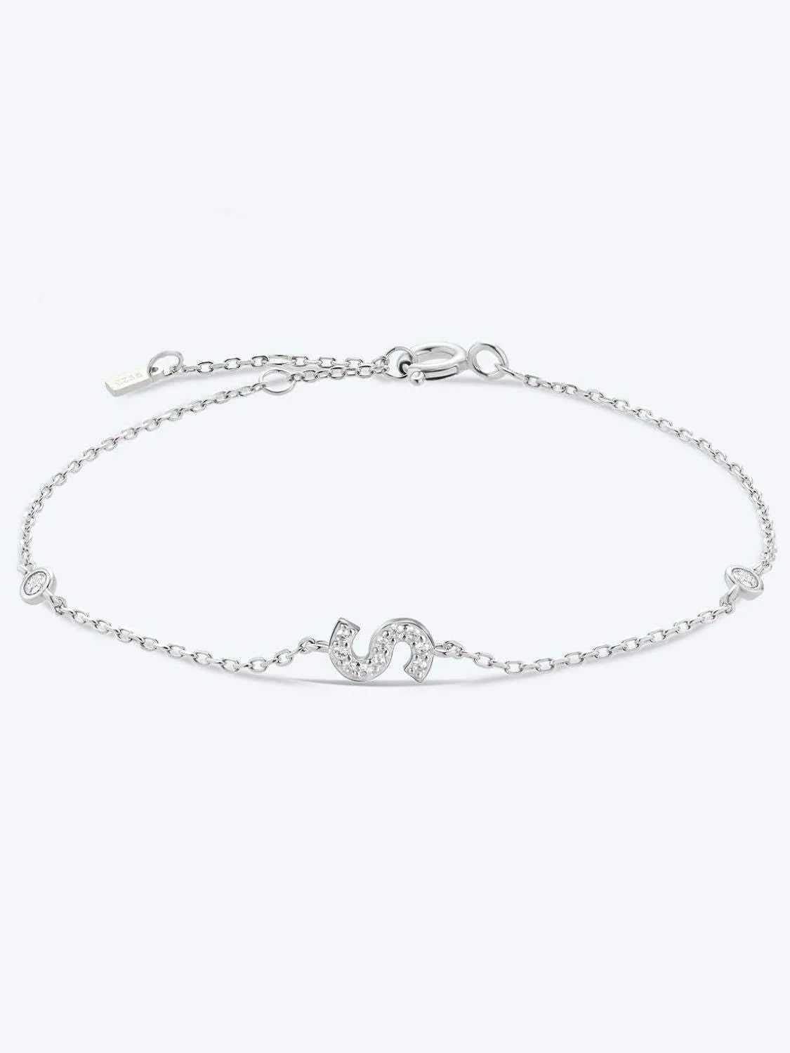 Q To U Zircon 925 Sterling Silver Bracelet S Silver One Size Bracelets - Tophatter Daily Deals