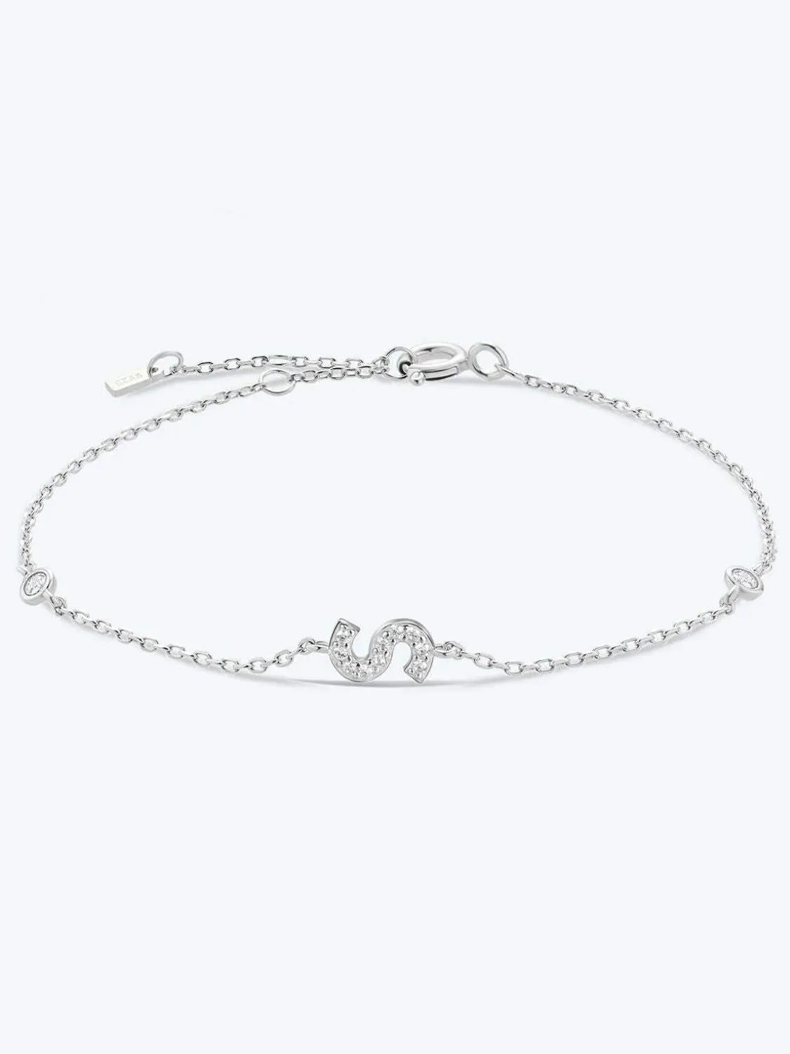 Q To U Zircon 925 Sterling Silver Bracelet S Silver One Size Bracelets - Tophatter Daily Deals