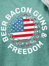 BEER BACON GUNS & FREEDOM US Flag Graphic Tee Women's T-Shirts - Tophatter Daily Deals