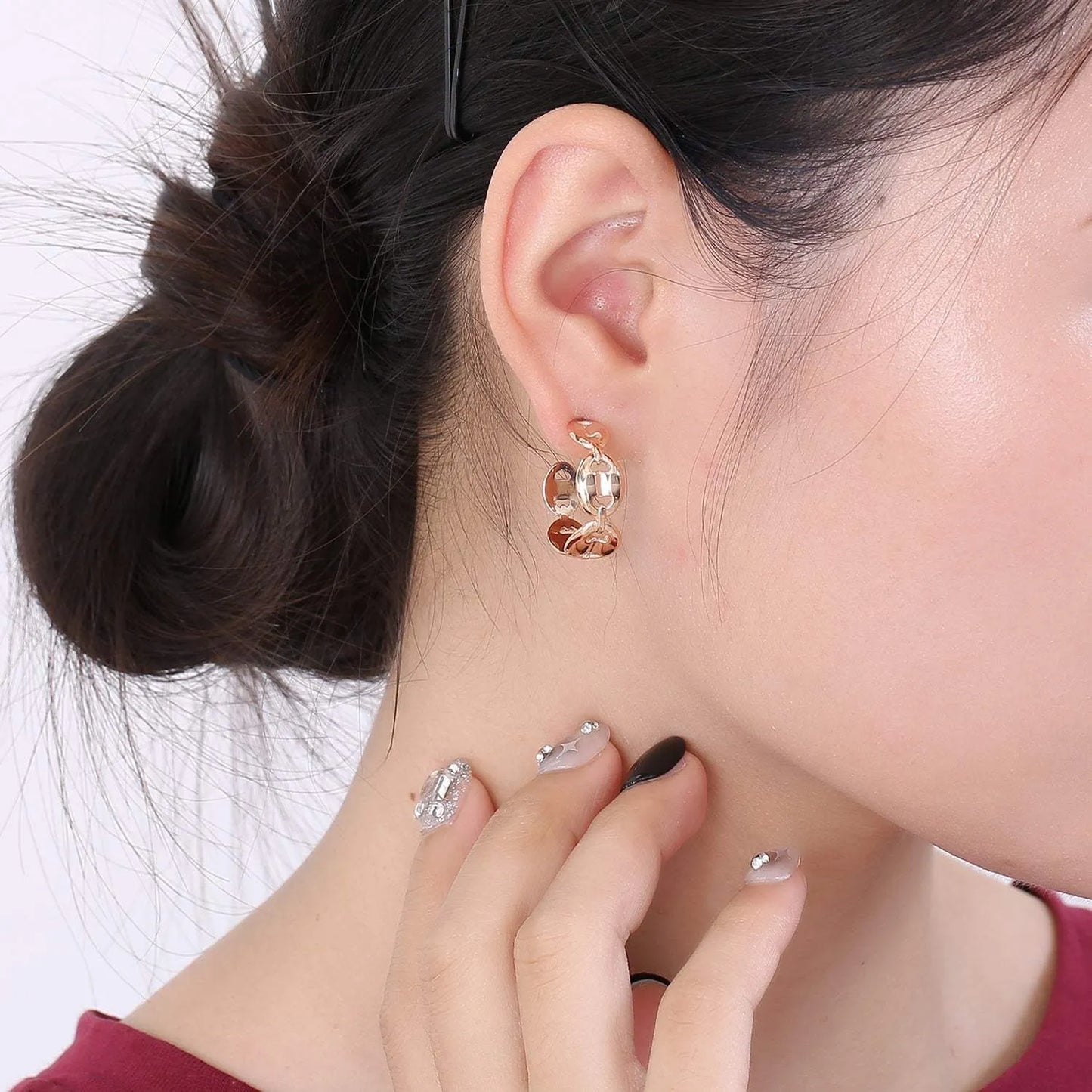 Stainless Steel C-Hoop Earrings Earrings - Tophatter Daily Deals
