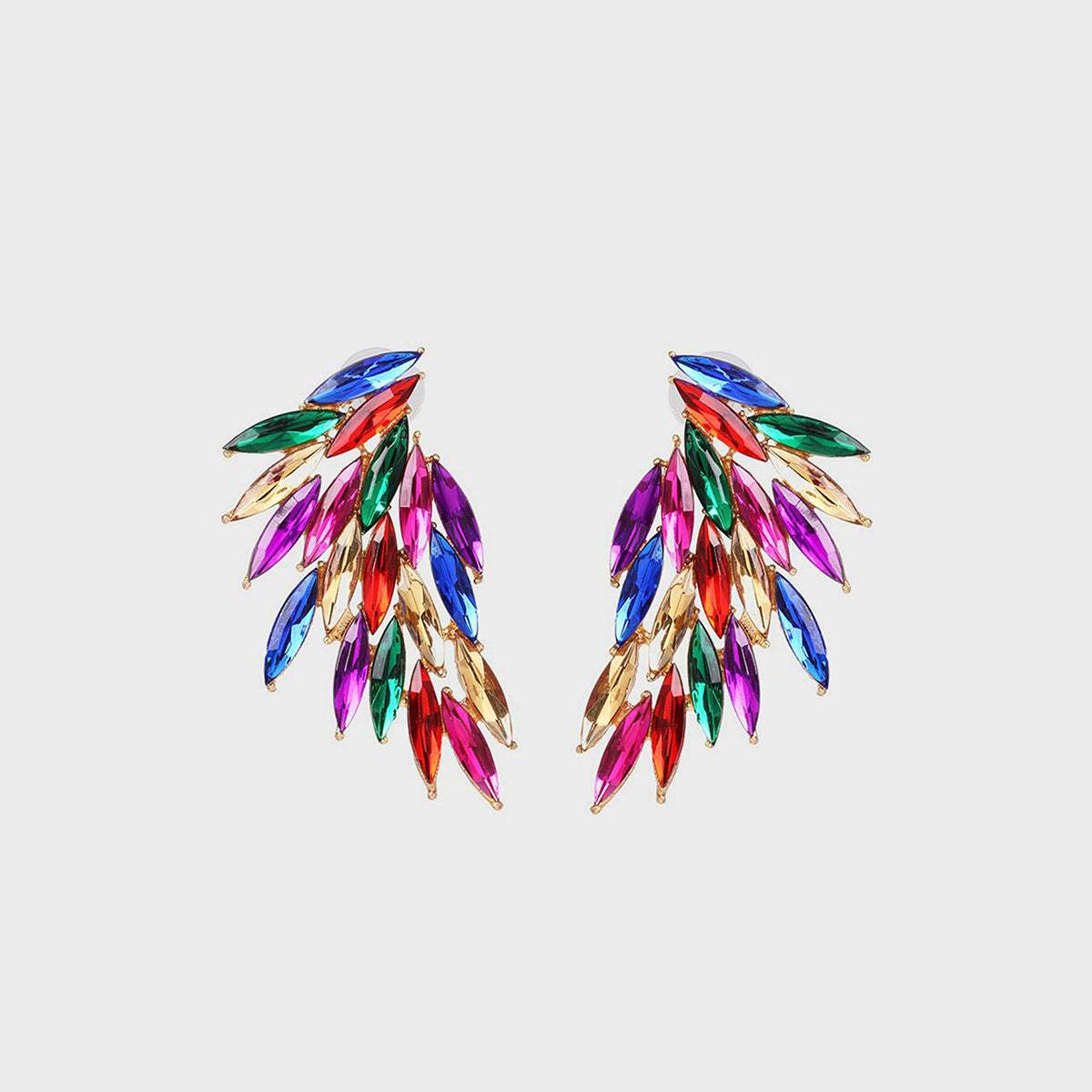 Alloy Acrylic Wing Earrings Multicolor One Size Earrings - Tophatter Daily Deals