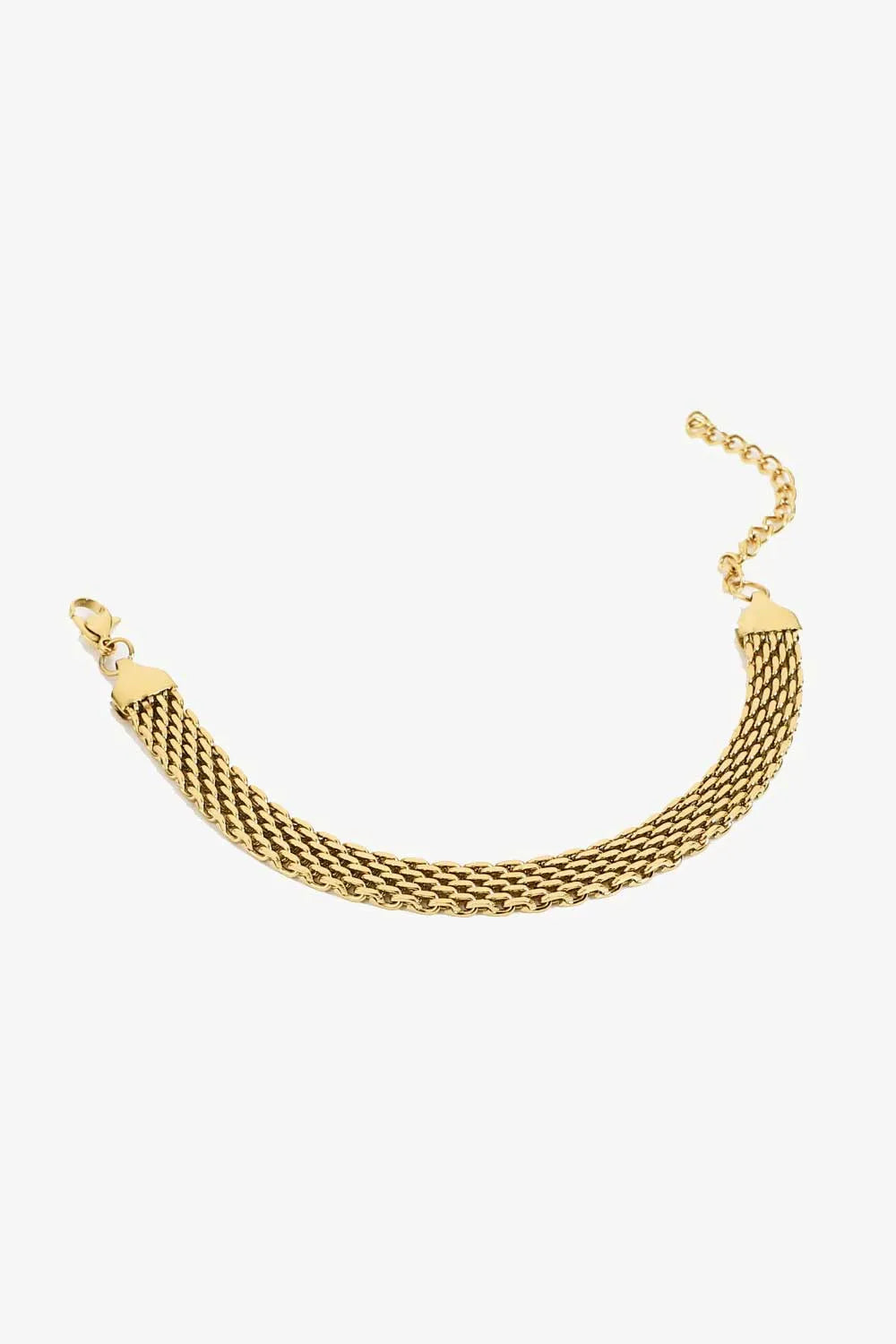 18K Gold-Plated Wide Chain Bracelet Bracelets - Tophatter Daily Deals