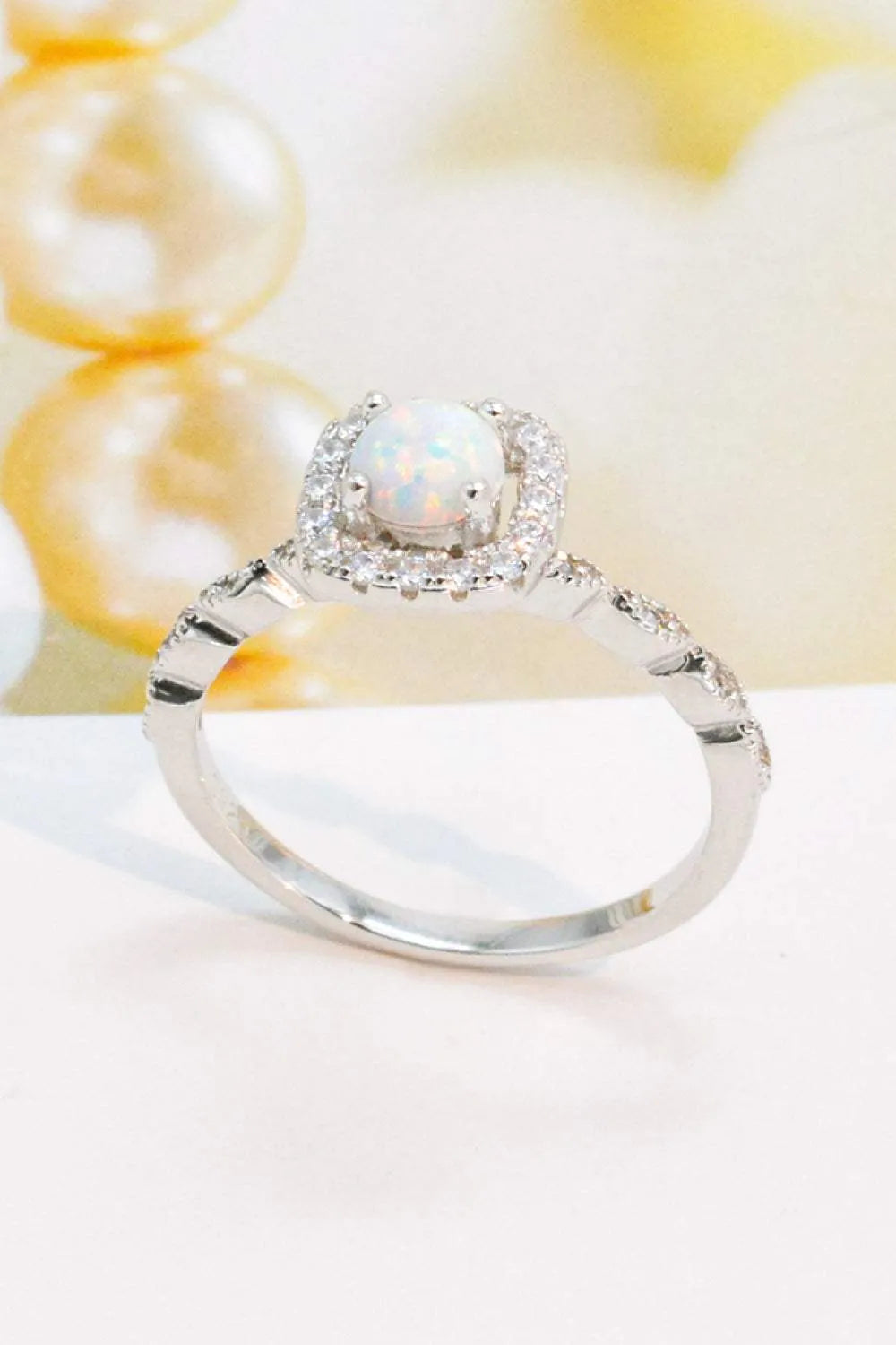925 Sterling Silver Inlaid Opal Ring Opal - Tophatter Daily Deals