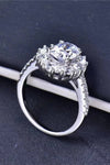 2 Carat Moissanite Floral 925 Sterling Silver Ring Silver Moissanite - Tophatter Daily Deals