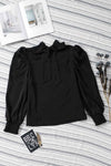 Mock Neck Puff Sleeve Blouse Blouses - Tophatter Daily Deals