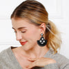 Beads Stainless Steel Teardrop Shape Earrings Black One Size Earrings - Tophatter Daily Deals