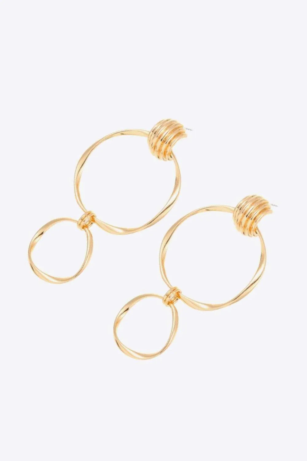 Double Hoop Zinc Alloy Drop Earrings Earrings - Tophatter Daily Deals