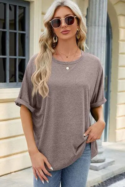 Round Neck Half Sleeve T-Shirt Women's T-Shirts - Tophatter Daily Deals