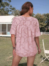 Round Neck Half Sleeve Blouse Women's T-Shirts - Tophatter Daily Deals