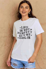 Simply Love Full Size Dog Slogan Graphic Cotton T-Shirt Women's T-Shirts - Tophatter Daily Deals
