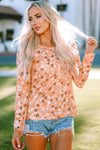 Floral Print Round Neck Long Sleeve Tee Women's T-Shirts - Tophatter Daily Deals