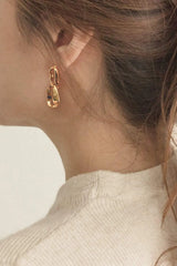 18K Gold-Plated Copper Double-Hoop Earrings Earrings - Tophatter Daily Deals