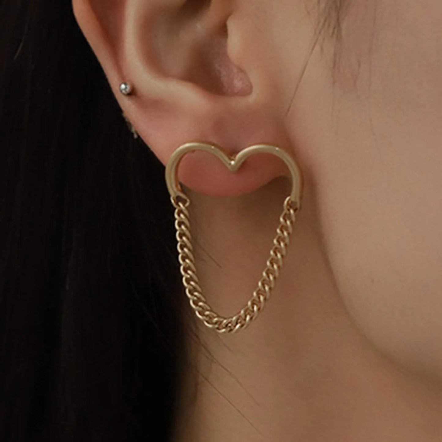 Heart Shape Gold-Plated Alloy Earrings Earrings - Tophatter Daily Deals