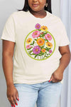 Simply Love Full Size Flower Graphic Cotton Tee Women's T-Shirts - Tophatter Daily Deals