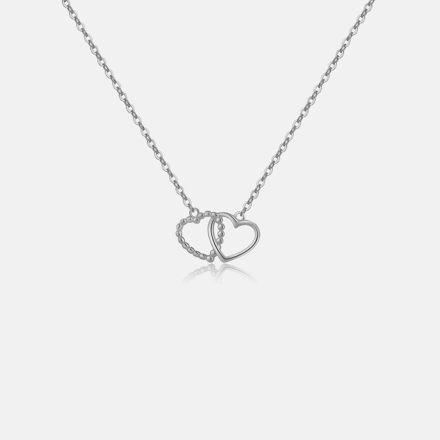 Heart Shape Spring Ring Closure Necklace Silver One Size Necklaces - Tophatter Daily Deals