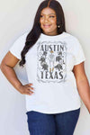 Simply Love Full Size AUSTIN TEXAS Graphic Cotton T-Shirt Women's T-Shirts - Tophatter Daily Deals